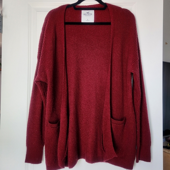 Hollister Red Knit Cardigan - Size small - Picture 1 of 9